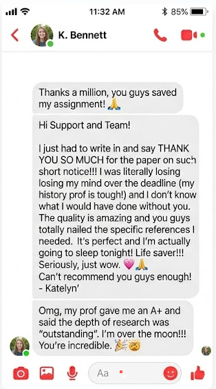 Chat screenshot testimonial