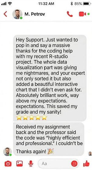 Chat screenshot testimonial