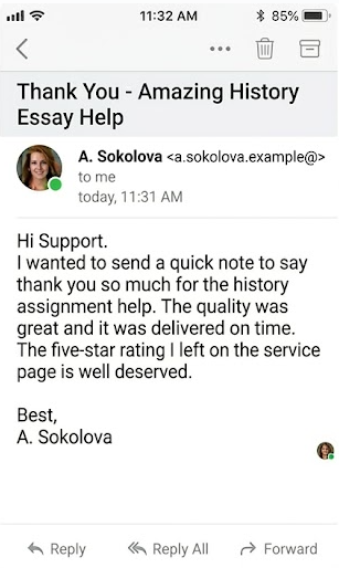 Chat screenshot testimonial