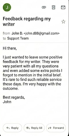 Chat screenshot testimonial